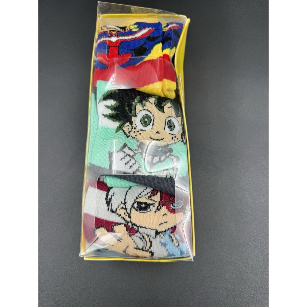 Bioworld Marvel MY HERO ACADEMIA Crew SOCKS 3 Pair MENS Shoe Size 8-12 - NEW! OB